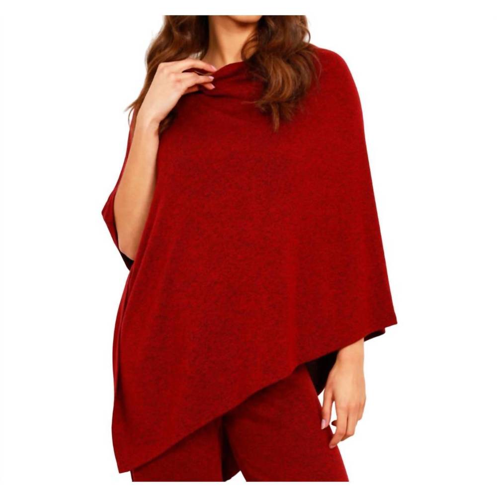 NEW FRENCH KYSS solid asymmetrical poncho in wine